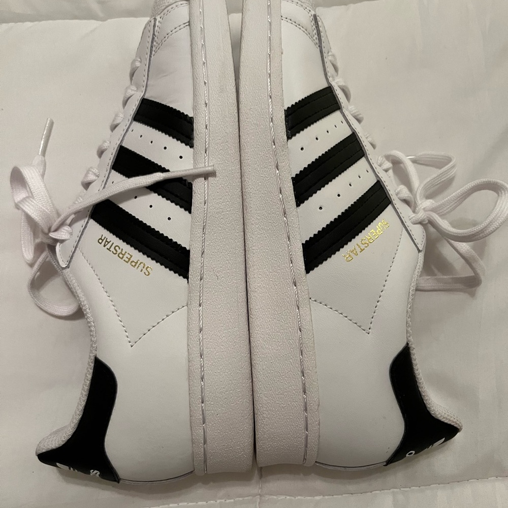 Adidas Superstar Men's White Black Gold Sneakers